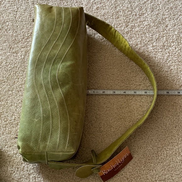 Rachel Lynn Soft Genuine Leather Green Purse/Shoulder Bag With Silver Accents - Picture 14 of 17
